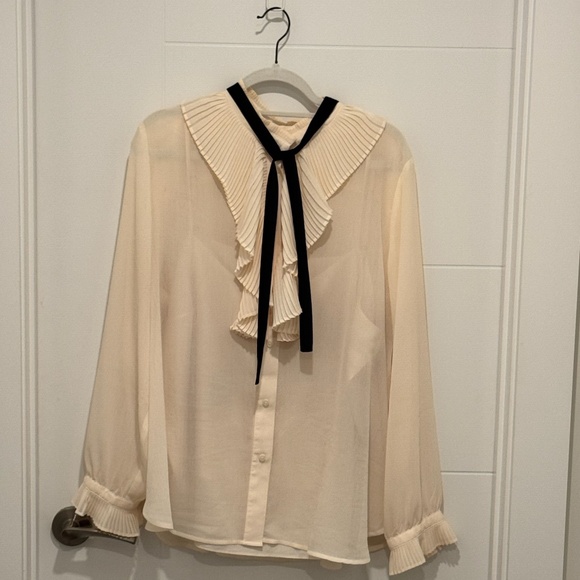 J. Crew Chiffon Ruffle Blouse - Picture 2 of 2